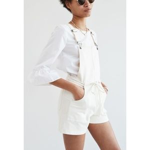 NWT Madewell belted denim short overalls